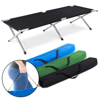 GOODS+GADGETS Faltbares Feldbett Aluminium, Campingbett Schwarz