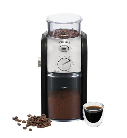 Krups GVX212 Kaffeemühle, Scheibenmahlwerk, 17 Mahlstufen, schwarz