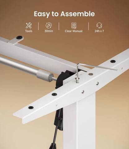 MAIDeSITe T1 Pro Schreibtischgestell elektrisch höhenverstellbar weiss
