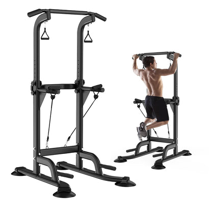 Leiblsufo Pull Up & Dip Station Kraftturm, höhenverstellbar - Schwarz-03