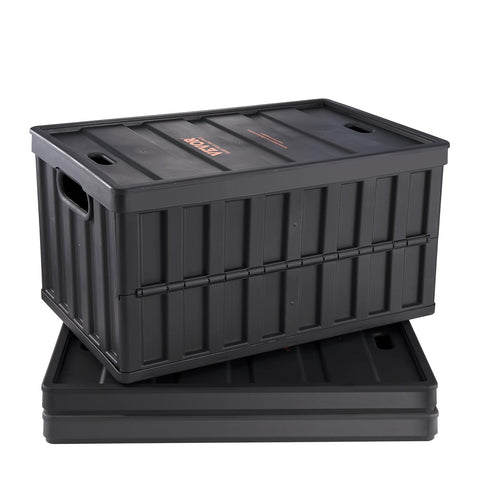 VEVOR Klappbox 65 L mit Deckel, faltbare Aufbewahrungsbox, 3er-Set in Schwarz