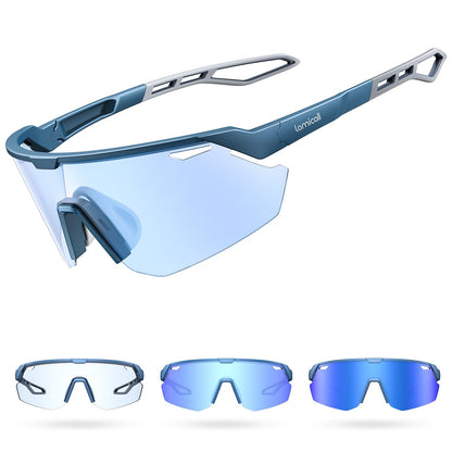 Lamicall Fahrradbrille selbsttönend UV400 Sportbrille Herren Damen