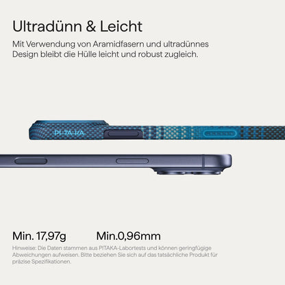 pitaka iPhone 17 Pro Max Ultradünne Aramid Hülle - Mondaufgang
