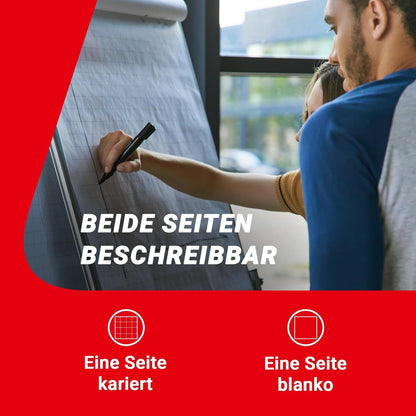 Conipa Flipchartpapier 65x98 cm, 5 Blöcke à 20 Blatt, blanko, 80 g/m²