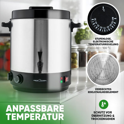 ProfiCook PC EKA 1283 Heissgetränke- & Einkochautomat - 32L Edelstahl