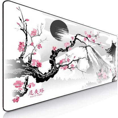 Nyfter Fuji Gaming Mauspad 3XL - Sakura Weiss 1200x600mm. Großes, rechteckiges, weißes Mauspad für präzise Mausführung beim Gaming.