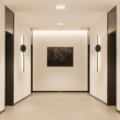 Dehobo LED Akku-Wandleuchte innen, dimmbar, schwarz, 60 cm, 2er-Set