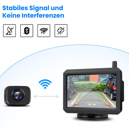 AUTO-VOX W7 Rückfahrkamera Set kabellos mit 5 Zoll Monitor, IP68