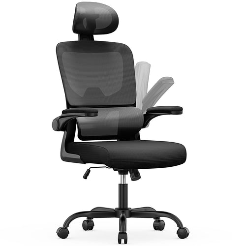 naspaluro Ergonomischer Bürostuhl Netzbezug - Schwarz. Schwarzer Bürostuhl mit Netzbezug, für ergonomisches Arbeiten am Schreibtisch.