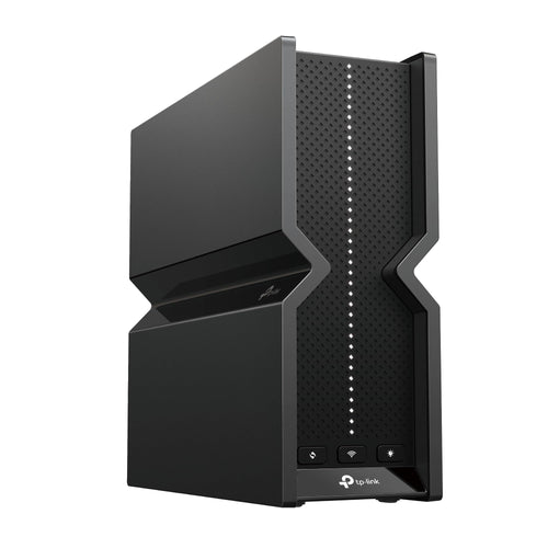 TP-Link Archer BE550 WiFi 7 Tri-Band Router - BE9300. Schwarzes, rechteckiges Gerät. Ermöglicht Tri-Band WLAN-Internetverbindung für mehrere Geräte.