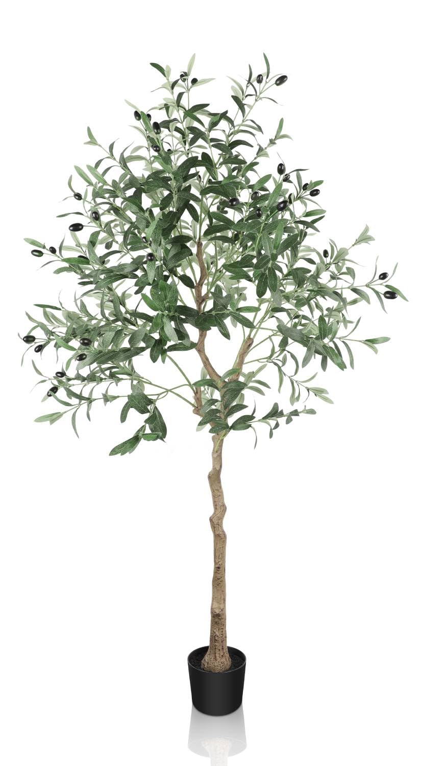 YOLEO Kunstpflanze Olivenbaum 150cm. Realistischer grüner Kunstbaum mit braunem Stamm zur authentischen Innenraumdekoration.