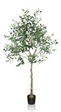YOLEO Kunstpflanze Olivenbaum 150cm. Realistischer grüner Kunstbaum mit braunem Stamm zur authentischen Innenraumdekoration.