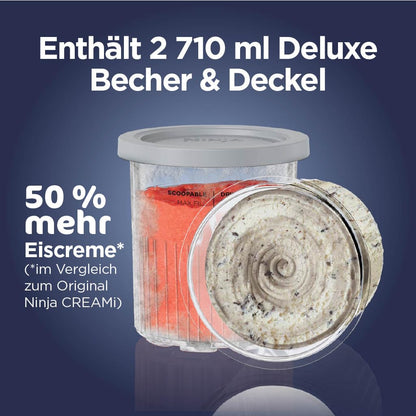 Ninja CREAMi Deluxe Eismaschine NC502EUSTGD, 10 Funktionen, Stone Gold