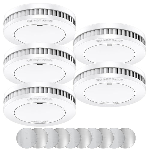 XINDUM Mini Rauchmelder SM01, 10-Jahres-Batterie, 5er-Set, Weiss