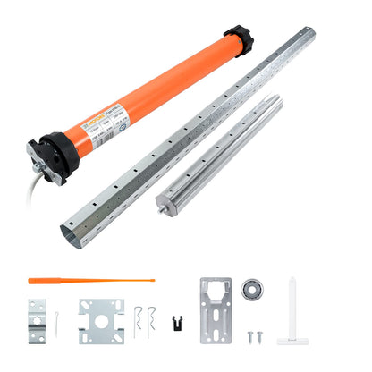 3T-MOTORS Rollladenmotor Komplettset 10 Nm SW60 für Rollladen bis 150 cm, silberner Rohrmotor zum automatischen Antrieb.