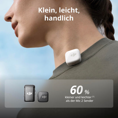 DJI Mic Mini Kabelloses Lavaliermikrofon, 2 Sender + 1 Empfänger