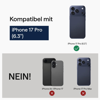 Pitaka iPhone 17 Pro Hülle Aramid Magsafe - ultra dünn, Schwarz/Grau