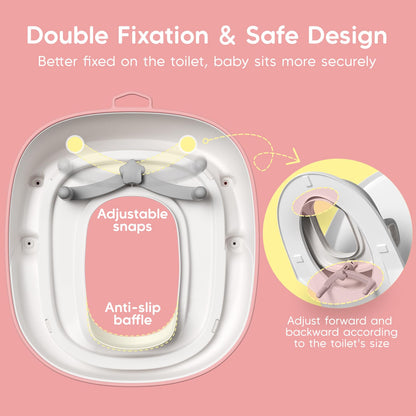 Maliton Toilettensitz für Kinder mit 2-stufigem Tritthocker, rosa