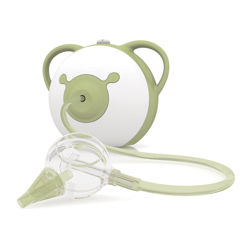 Nosiboo Pro – Elektrischer Baby-Nasensauger für Säuglinge, weiß, ergonomisch, mit weichem Silikonaufsatz, zur sanften Sekretabsaugung.