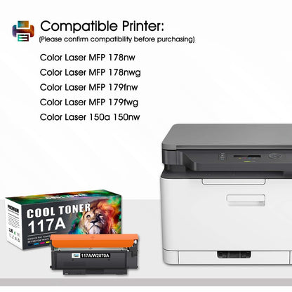 Cool Toner Toner Set kompatibel für HP 117A, 4er-Pack