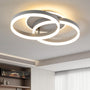 Amdelne LED Deckenleuchte 2-Ringe Design 50cm Dimmbar – Grau. Graue, runde Leuchte mit zwei Ringen. Dient der dimmbaren Raumbeleuchtung.
