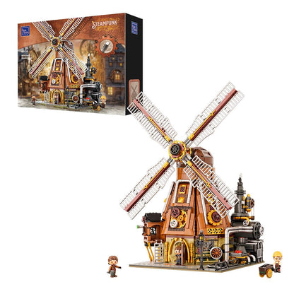 PANTASY Steampunk Windmühlen Werkstatt Bauset - motorisiert. Baue dieses detaillierte Steampunk-Modell mit beweglichen Teilen und Motorfunktion.