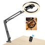 Evershop Ringlicht mit Stativ 10 Zoll, dimmbar, 3 Lichtfarben, LED-Ringleuchte mit Handyhalterung und Tischklemme
