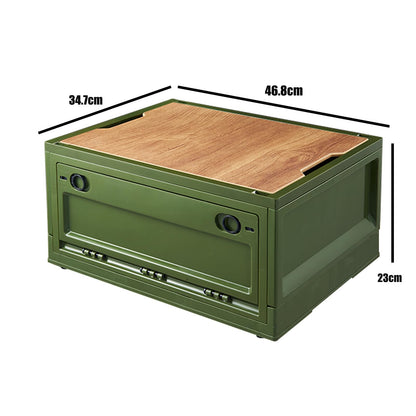 RMAN Campingbox 38L faltbar mit Deckel und 4 Rollen, 2er-Set, Grün