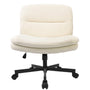 Durrafy Bürostuhl Ergonomisch ohne Armlehnen, Beige, höhenverstellbar mit Stoffpolsterung und 360°-Rollen