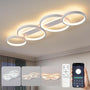 LED Deckenleuchte Ringform Dimmbar 4-flammig - Weiss 86cm zur variablen Raumbeleuchtung.