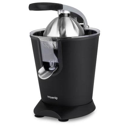 H.Koenig AGR82 Elektrische Zitruspresse, 160 W, Edelstahl, Schwarz
