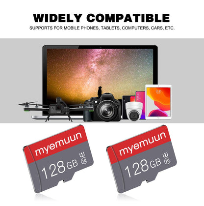 myemuun Speicherkarte 128 GB mit Adapter, 2er-Pack, Class 10