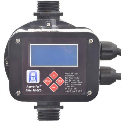 Agora-Tec® Pumpensteuerung DWv-18-LCD – Einstellbar, verkabelt