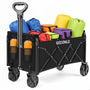 GECONLE Bollerwagen faltbar 100 l, Transportwagen mit Getränkehalter – Stahlrahmen und 600D-Gewebe