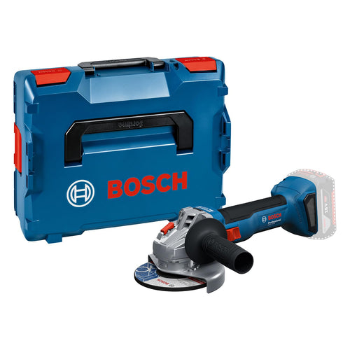 Bosch Professional GWS 18V-8 Akku-Winkelschleifer – solo L-BOXX. Blau, kompakt. Zum Trennen & Schleifen von Metall/Stein.