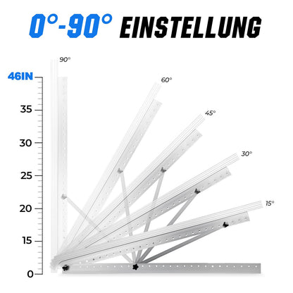 Rhein Beleuchtung Solarpanel-Halterung, Aluminium, 118 cm, 2er-Set