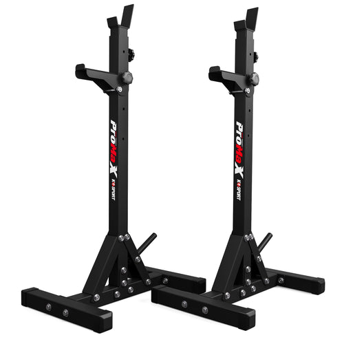 K-Sport Squat Rack I Kniebeugenständer - Verstärkt bis 250 kg. Robuste, schwarze Hantelablage für sicheres Gewichtstraining.