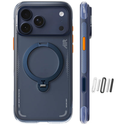 TORRAS Ostand Q3 Air Handyhülle - iPhone 17 Pro Max Mitternachts. Schwarze, schlanke Schutzhülle mit integriertem Ständer.
