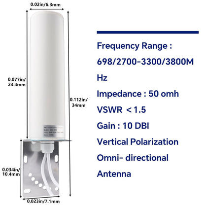 BOOBRIE 4G 5G LTE Antenne Outdoor 10dBi mit 5 m RG58 SMA Kabel