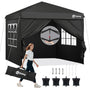 Sekey Premium Pop Up Pavillon 3x3 m mit Seitenwänden – Schwarz. Schwarzer Faltpavillon. Bietet Wetterschutz für Outdoor-Events.