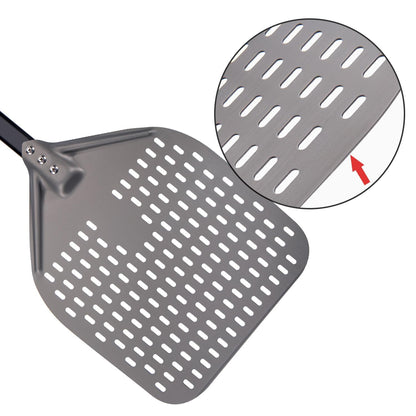 G.a HOMEFAVOR Pizzaschieber perforiert aus harteloxiertem Aluminium
