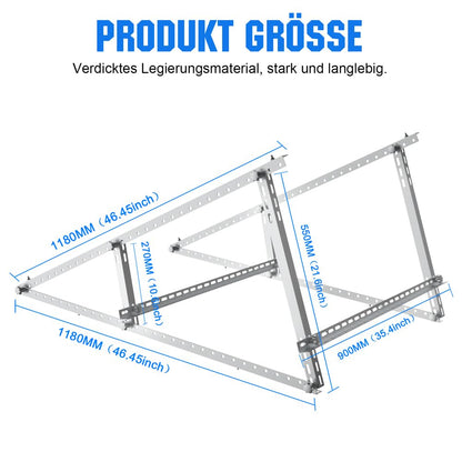 Rhein Beleuchtung Solarpanel-Halterung, Aluminium, 118 cm, 2er-Set