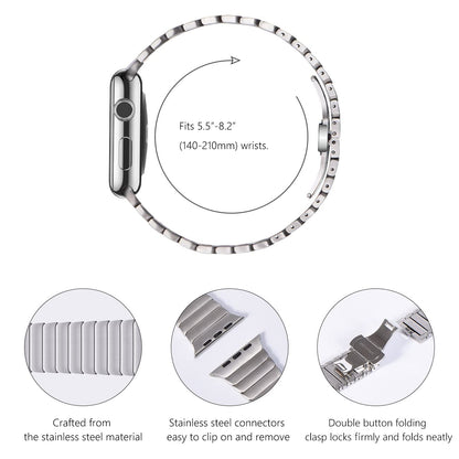 NewWays Edelstahl Gliederarmband für Apple Watch, Titan