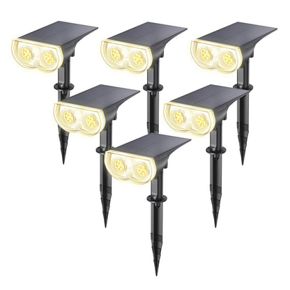 Linkind Solarstrahler Garten 800 lm, 3000 K warmweiss, IP65, 6 Stück zur Boden- oder Wandmontage