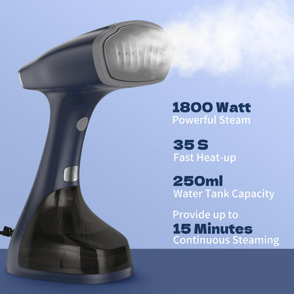 BEAUTURAL Dampfglätter Steamer, 1800 W, 260 ml Tank, dunkelblau
