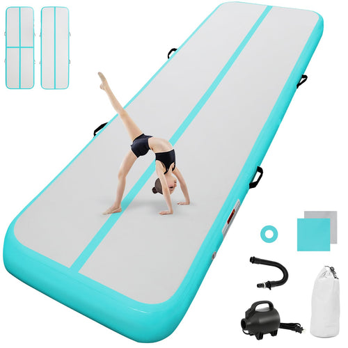 Airtrack Tumblingmatte Aufblasbar 2M x 10cm – inkl. Luftpumpe. Ermöglicht sichere Sprünge und akrobatische Übungen.