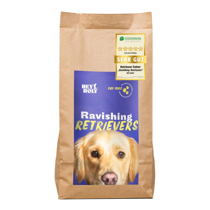 HEY HOLY Premium Trockenfutter Retriever Lamm getreidefrei - 7kg. Hellbraune Kroketten für ausgewachsene Retriever. Getreidefreie Vollnahrung.
