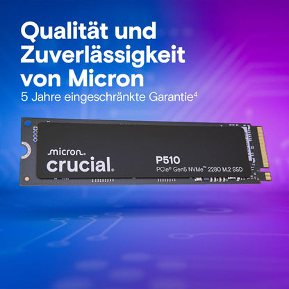 Crucial P510 1TB M.2 NVMe SSD - PCIe 5.0 Gen5