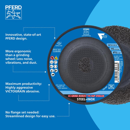 PFERD CC-GRIND ROBUST Schleifscheibe SGP STEELOX 125mm - 10er Pack