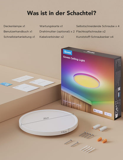 Govee LED Deckenleuchte RGBIC Smart Ø30cm - 2er Set